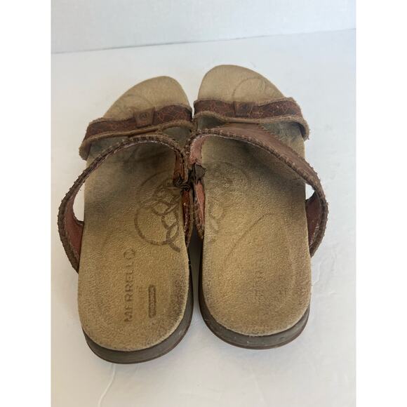 Merrell Brown Qform Air Cushion Performance Sandals Strappy Slide Size 8 - Picture 4 of 10